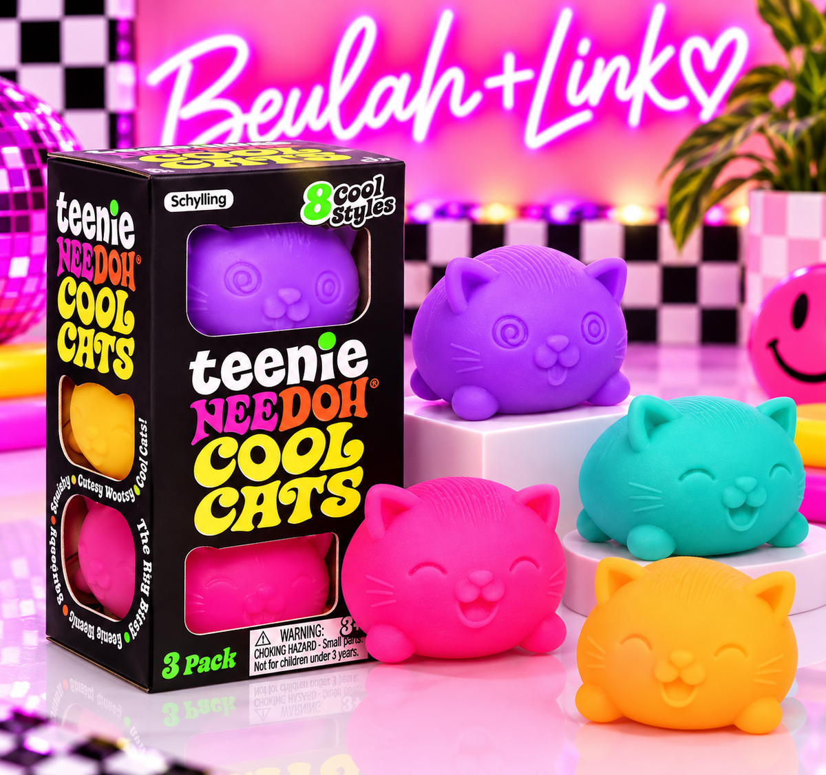 NeeDoh Teenie Cool Cat 3pk