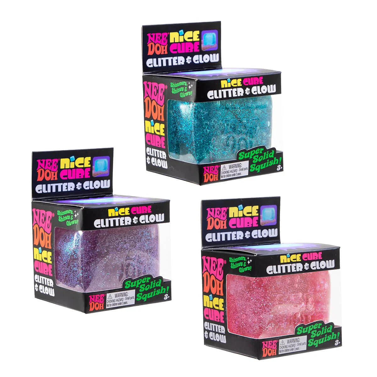 NeeDoh Nice Cube Glitter + Glow