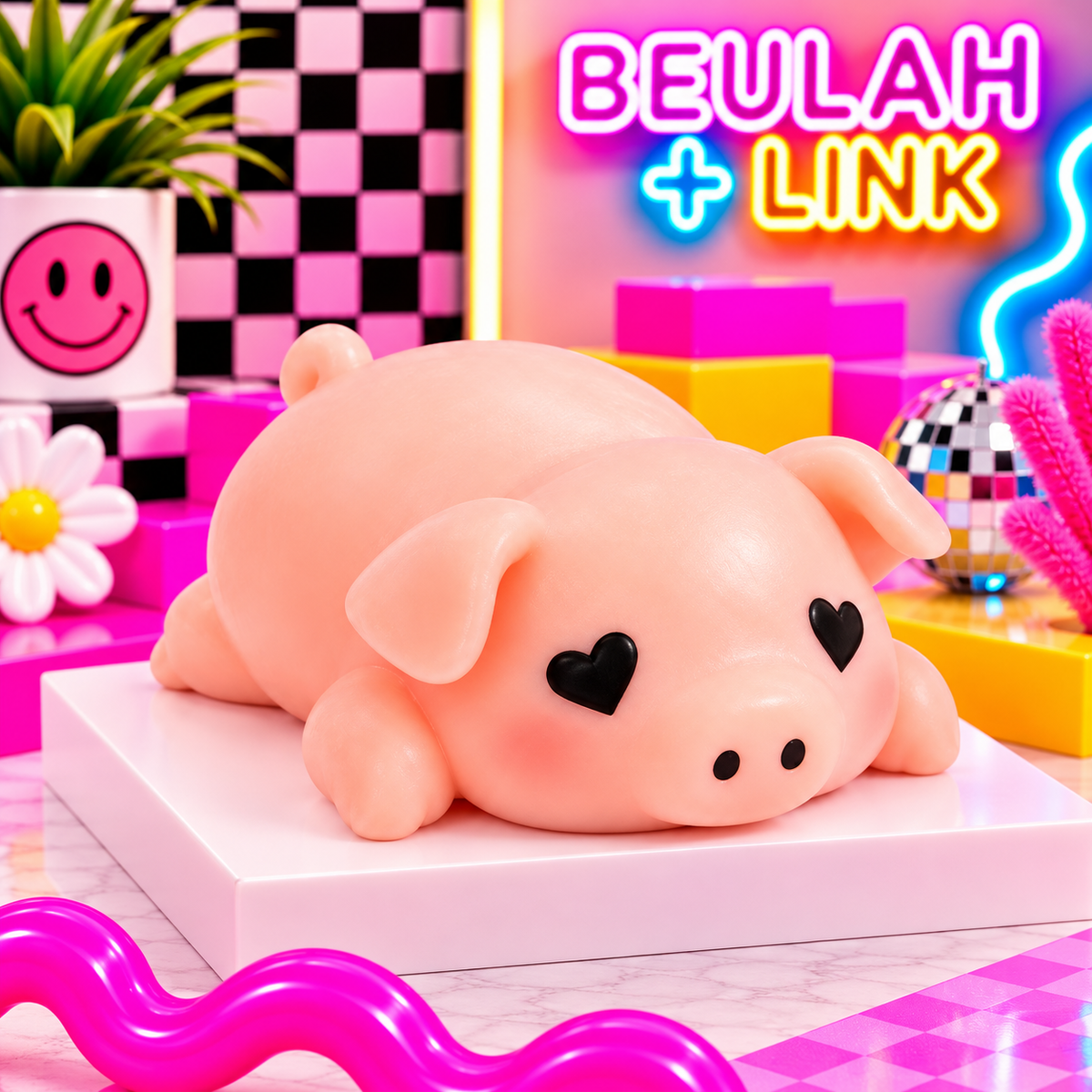 Jumbo Heart Pig Squishy
