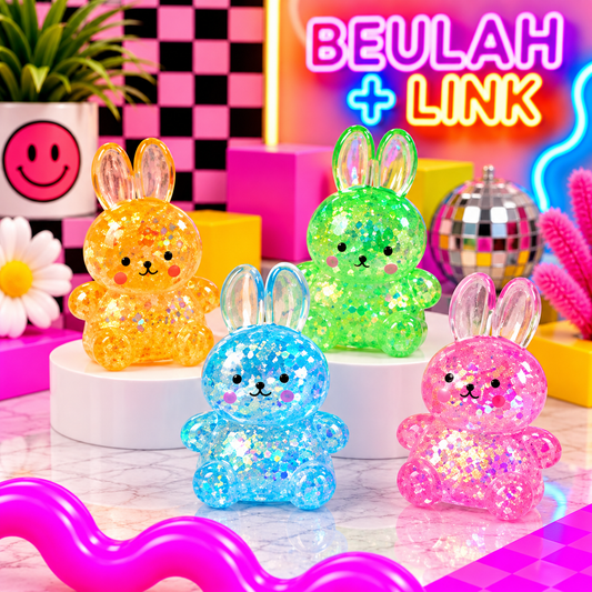 Glitter Bunny Squeeze Toy