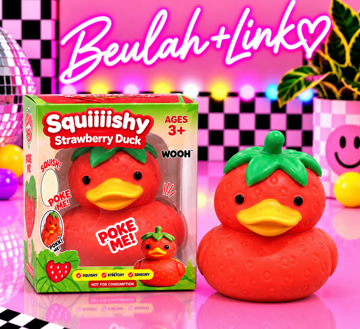 Jumb Strawberry Duck Squishy