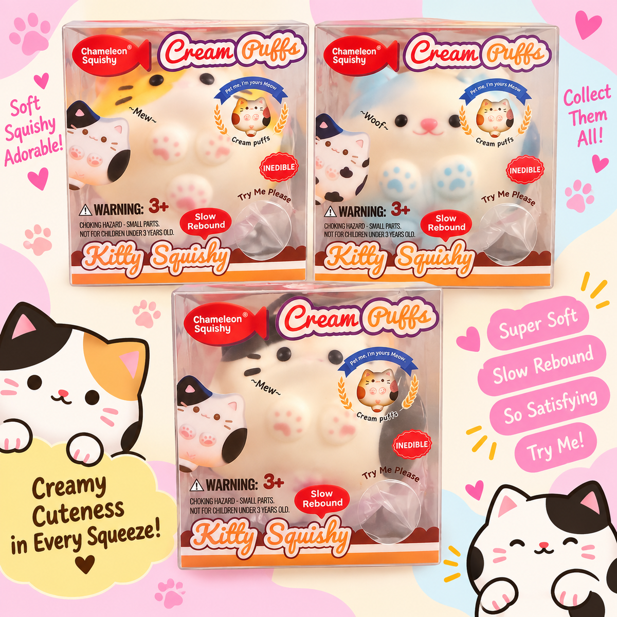 Cream Puff Kitty Squishy