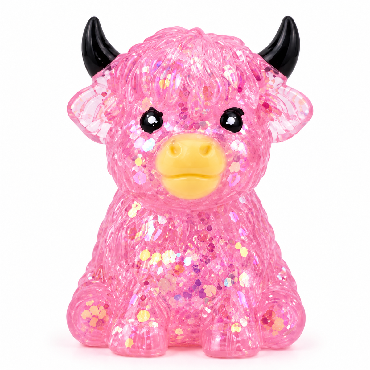 Glitter Highland Cow Squeeze Toy