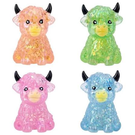 Glitter Highland Cow Squeeze Toy